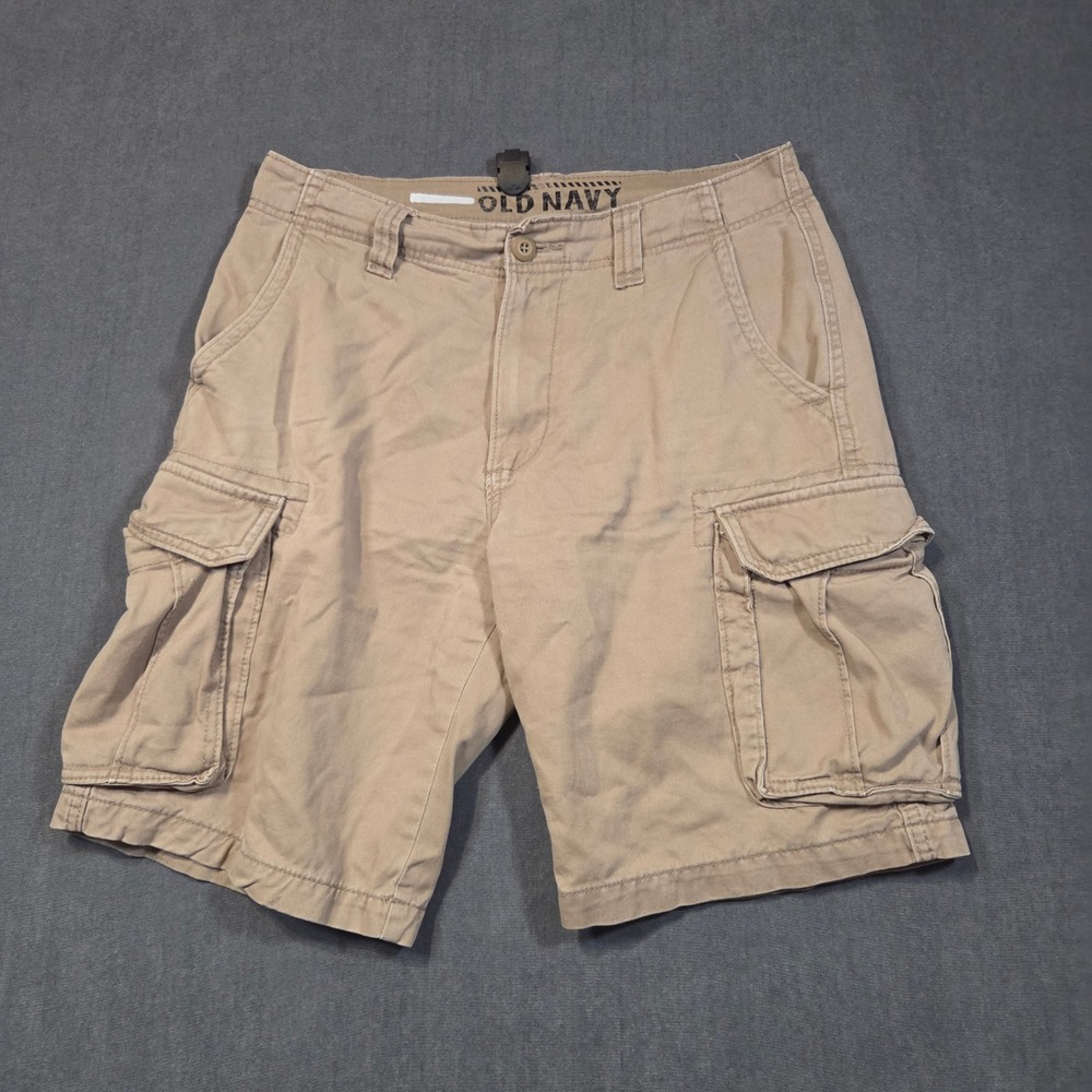Old Navy Cargo Shorts Mens 30 Tan Khaki Cotton Multi Pocket Utility Casual